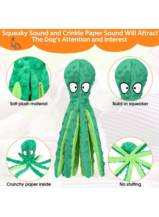 Vinsot 6 Pack Dog Squeaky Toys Octopus No Stuffing Crinkle Plush Dog Toys Durable Interactive Cute Chew Toys For Puppy (Colorful) - Image 3