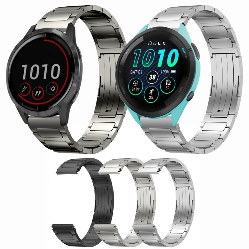 S-TOP For Garmin Venu 2 22mm I-Shaped Titanium Alloy Watch Band(Black) - Image 3