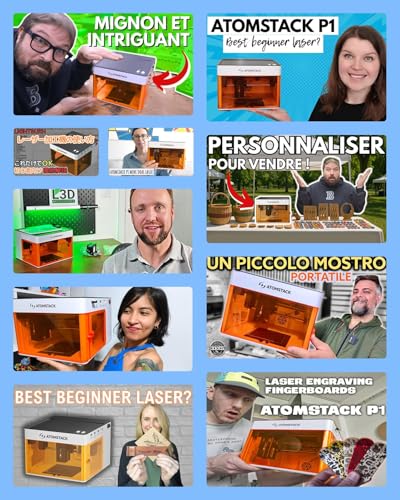 ATOMSTACK P1 5W Laser Engraver, Laser Cutter, Unibody Laser Engraving Machine, 10000 mm/min, 5000mW Diode for Beginners DIY, Wood, Leather, Acrylic, Metal, Portable, Single Laser, Class 1 Safe - Image 3