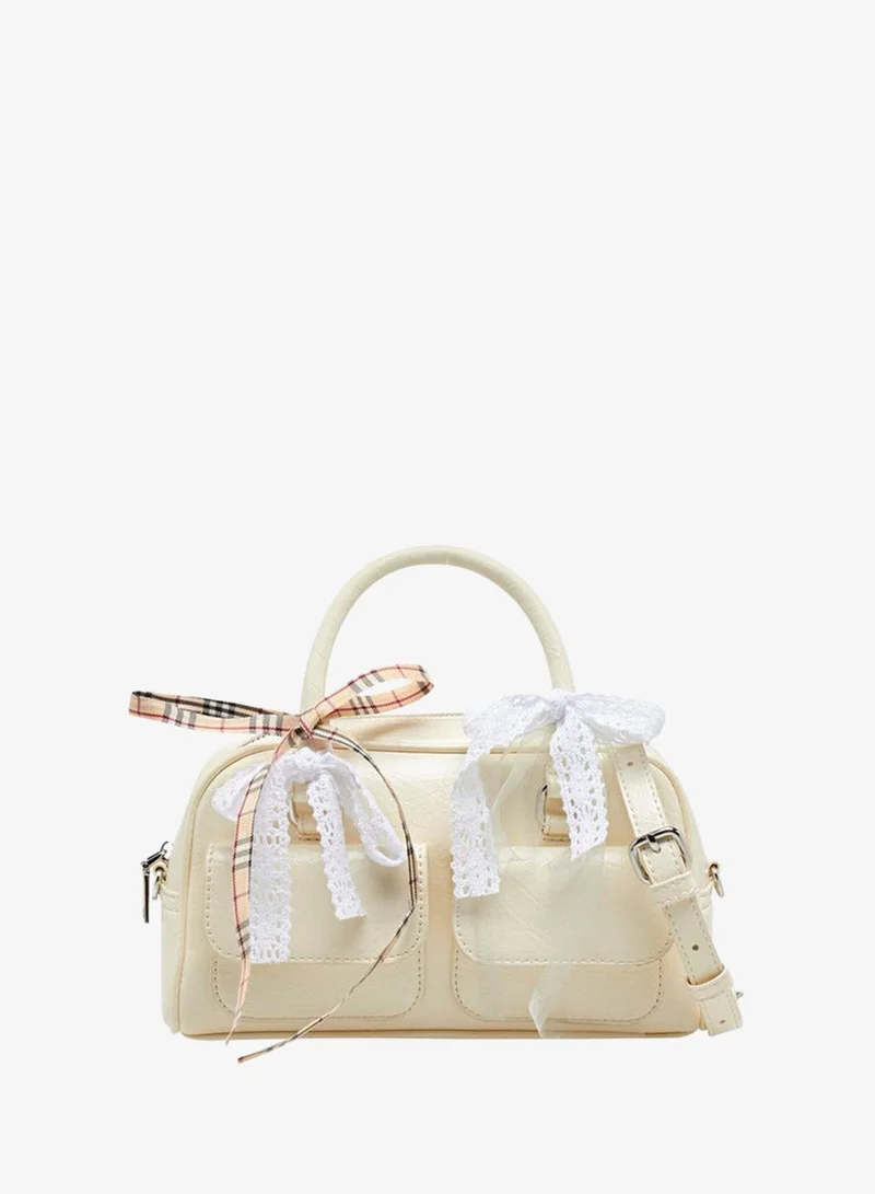 MISSY Bow Accent Tote Bag With Detachable Strap