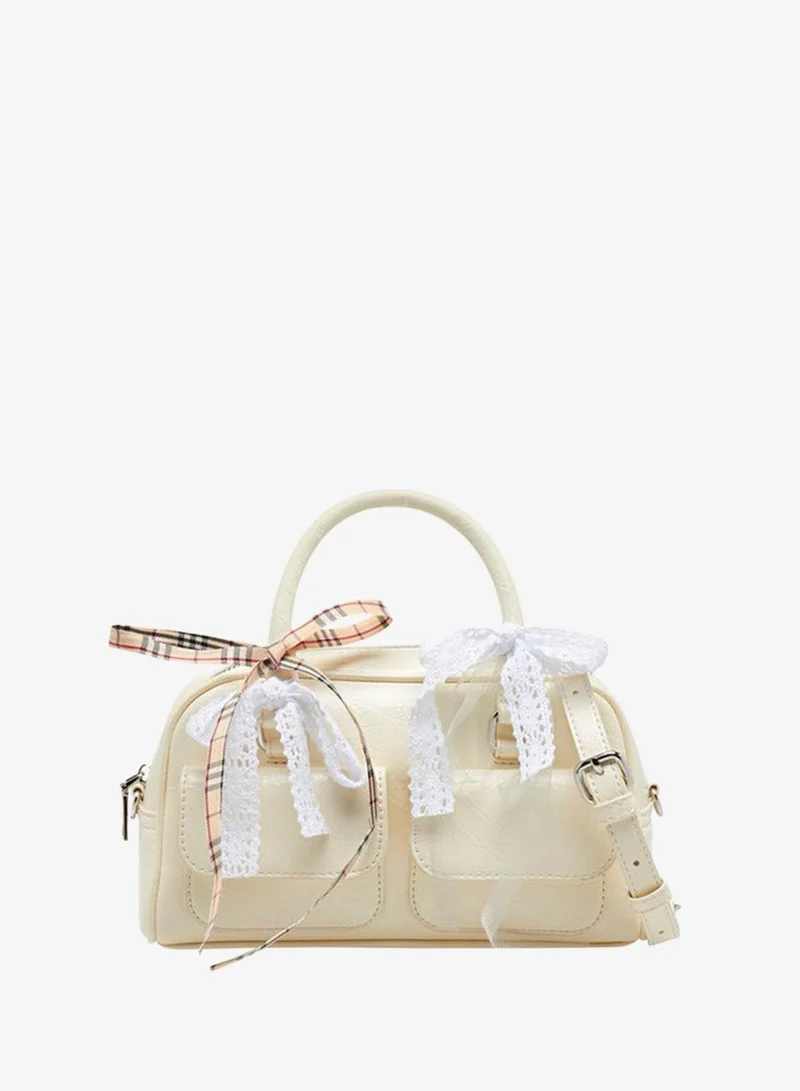 MISSY Bow Accent Tote Bag With Detachable Strap