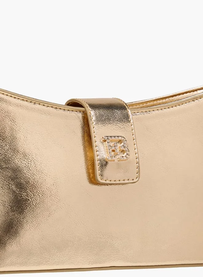 Flora Bella By Shoexpress Women's Solid Shoulder Bag with Magnetic Closure and Strap