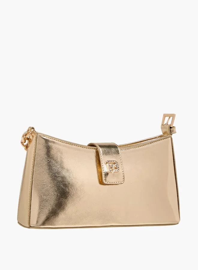 Flora Bella By Shoexpress Women's Solid Shoulder Bag with Magnetic Closure and Strap