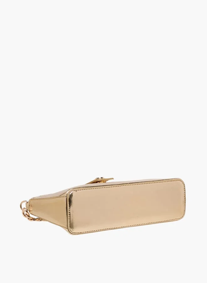 Flora Bella By Shoexpress Women's Solid Shoulder Bag with Magnetic Closure and Strap