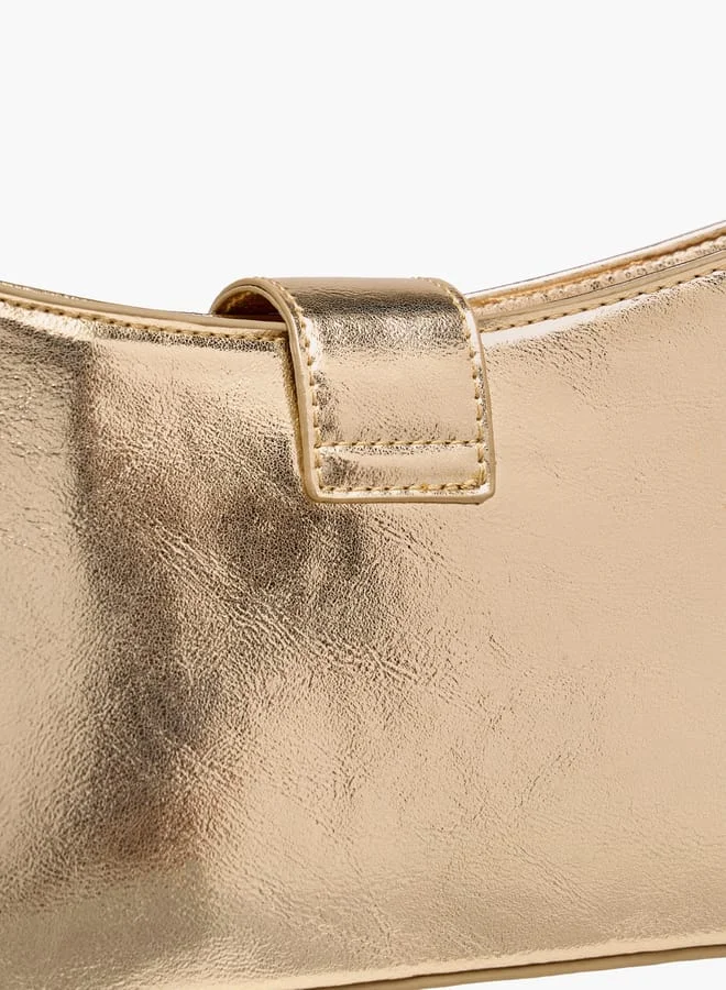 Flora Bella By Shoexpress Women's Solid Shoulder Bag with Magnetic Closure and Strap