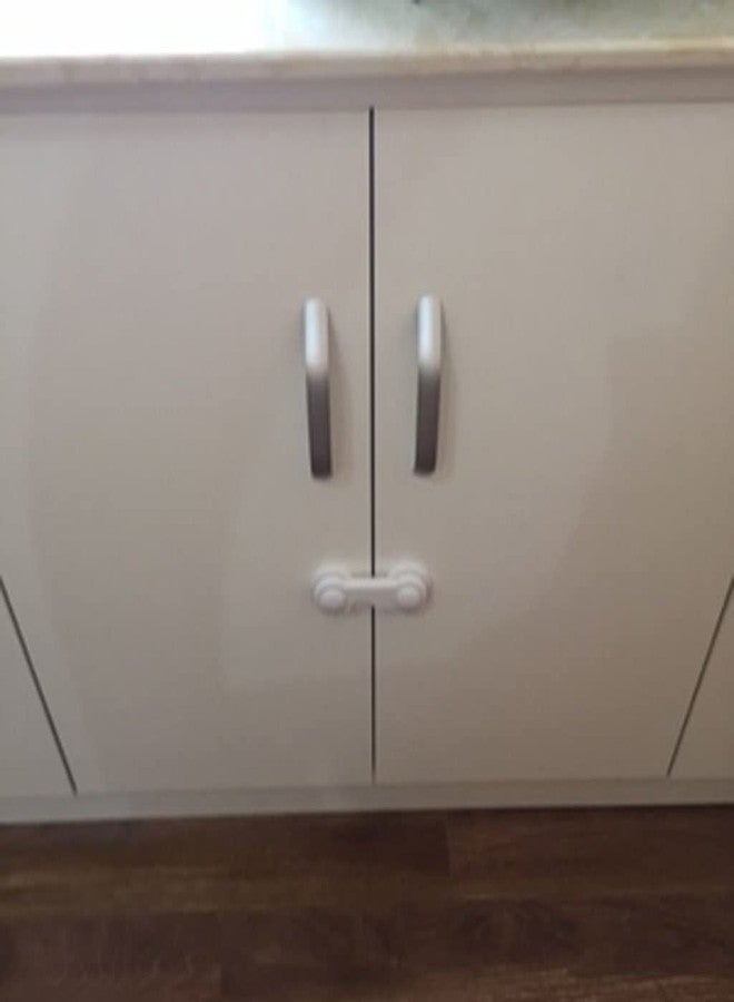 SYGA Baby Safety Locks Uses Dual Adhesive Tape Child Proof Cabinets Drawers Appliances Toilet Seat Fridge (White 8 Pcs) - Image 3
