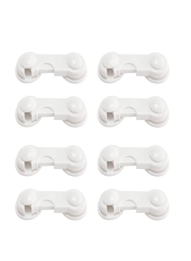 SYGA Baby Safety Locks Uses Dual Adhesive Tape Child Proof Cabinets Drawers Appliances Toilet Seat Fridge (White 8 Pcs) - Image 1