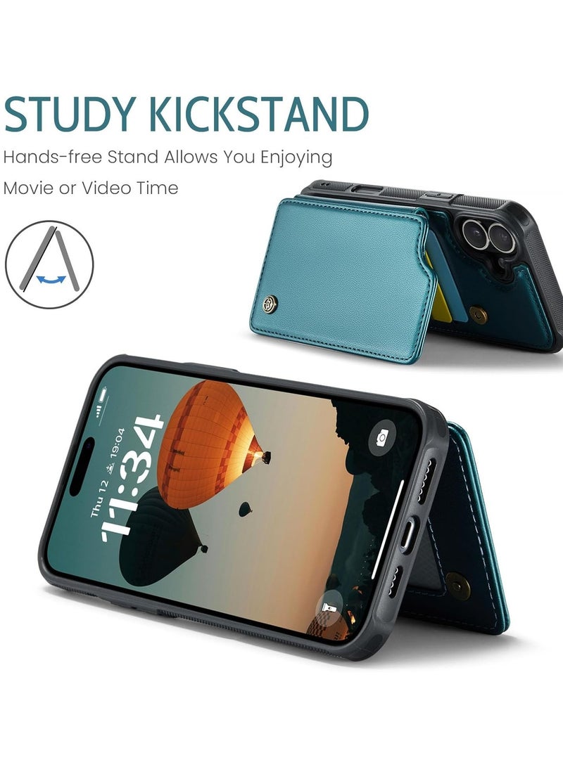 General Compatible with iPhone 16 Plus Slim Wallet Case with RFID Blocking Flip Card Slots/Kickstand, Shockproof Front PC Frame+Back PU Leather Protective Cover w/Magnetic Snaps  - Image 3