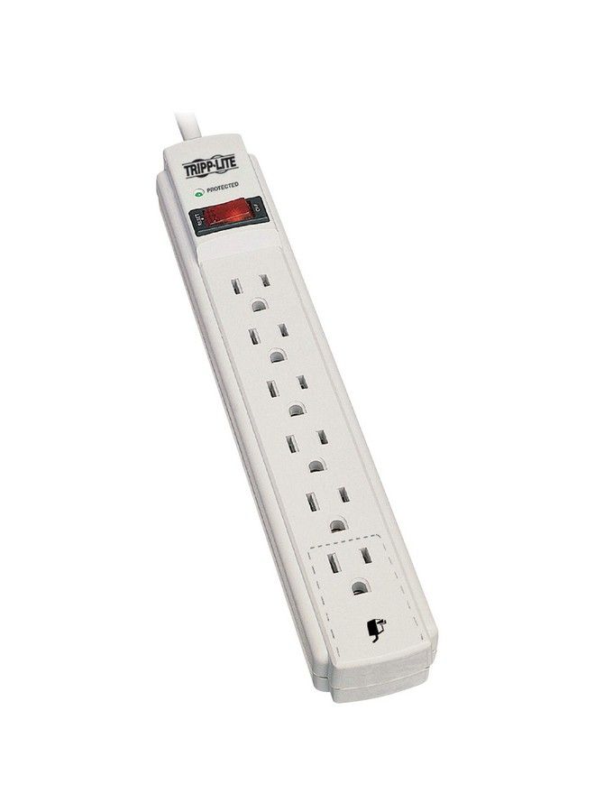 Tripp Lite Surge Protector Power Strip 120V 6 Outlet 8' Cord 990 Joule Flat Plug Gray - Image 2