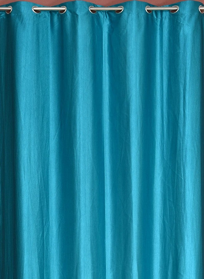 YUKANY Polyester Floral Printed Curtains, Pack of 3 (Long Door_8FT, Blue) - Image 3