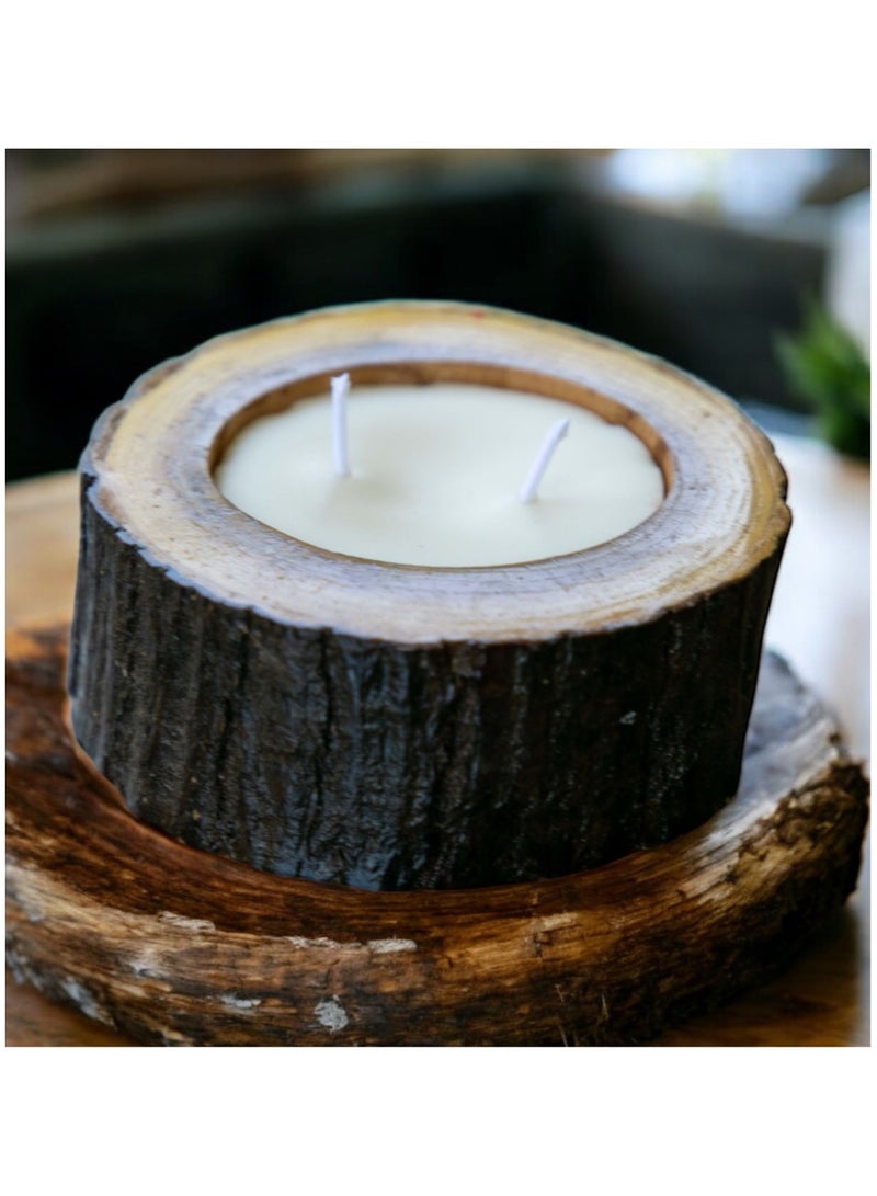تابلوهاتي شمعة خشب برائحة المسك – شكل مدور أنيق - Image 1