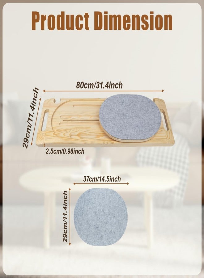 WodGod Wooden Slide Transfer Board,31x11" Transfer Board with Track Pulley Turntable,Made of Heavy-Duty Wood for Patient,Holds up to 500 Pounds,Suitable for Patient Senior and Handicap Move Assist - Image 2