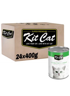 Kit Cat Kit Cat (24 packs) wet cat food with Double Fish - Shrimp flavor for small and large cats / 400 grams  - Image 1