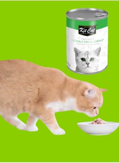 Kit Cat Kit Cat (24 packs) wet cat food with Double Fish - Shrimp flavor for small and large cats / 400 grams  - Image 5