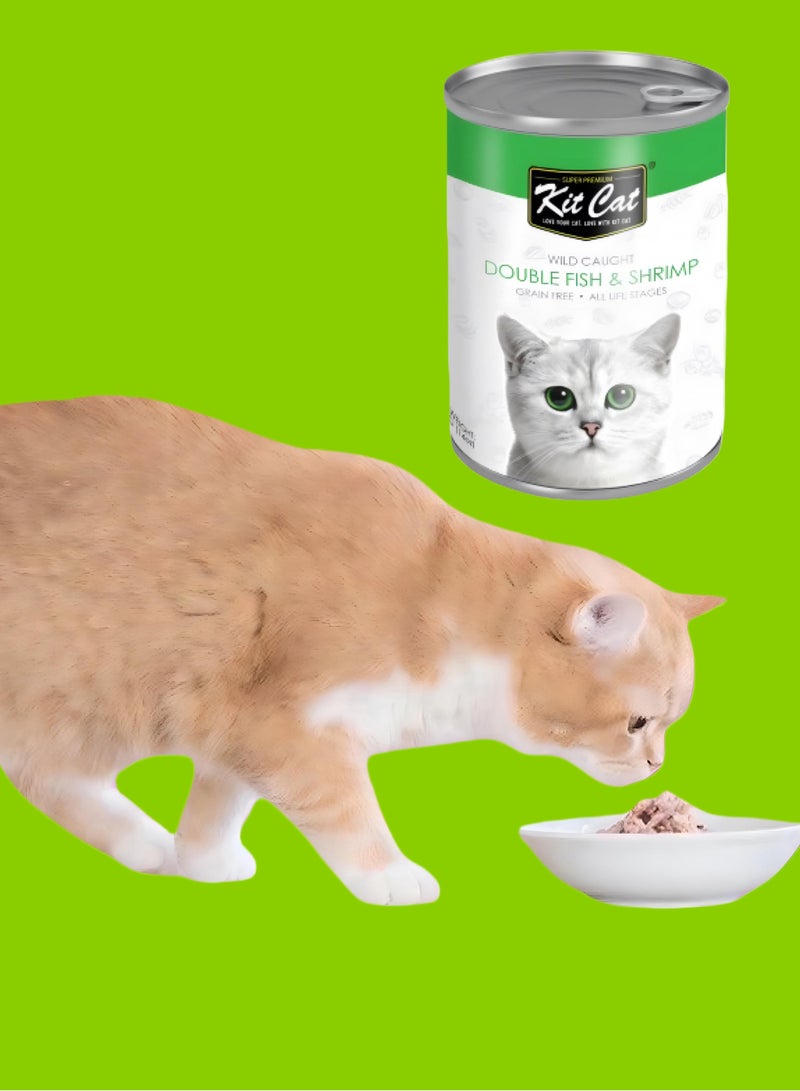 Kit Cat (24 packs) wet cat food with Double Fish - Shrimp flavor for small and large cats / 400 grams - Image 5