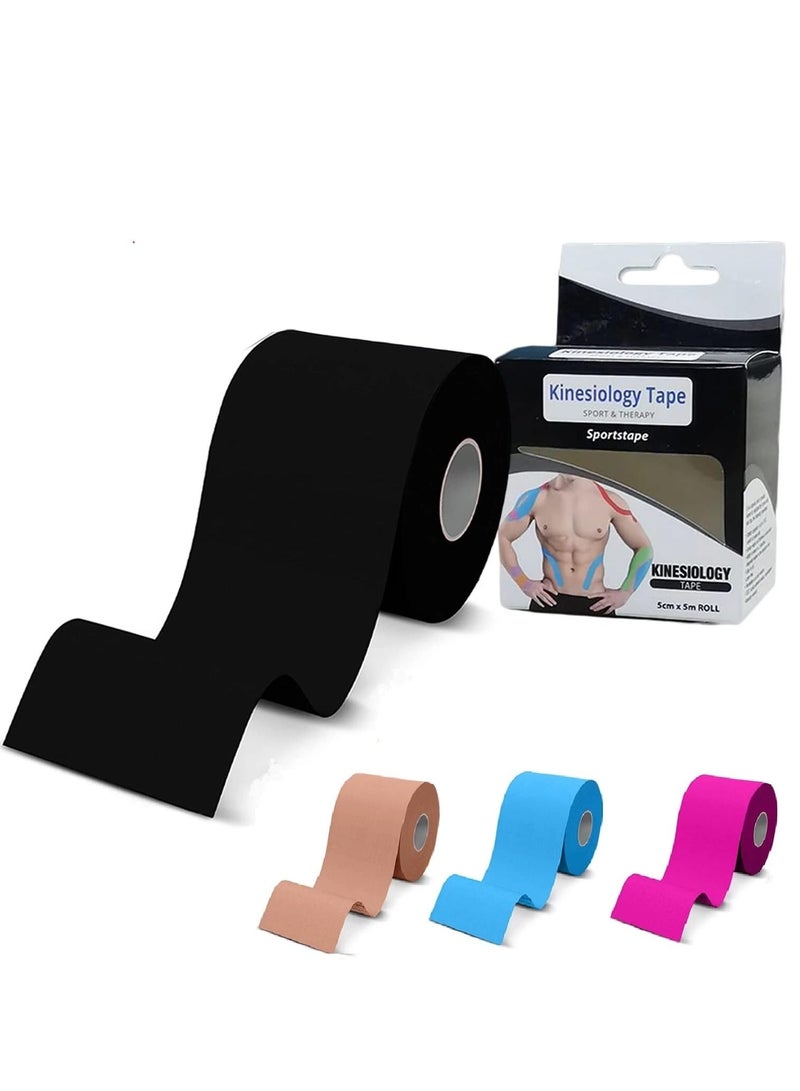 Generic 4-pack sports bandage elastic sports protective tape intramuscular patch chest tape 4 * rolls (2 "* 20")  - Image 1