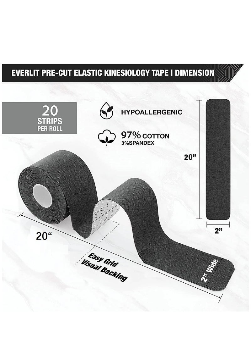 Generic 4-pack sports bandage elastic sports protective tape intramuscular patch chest tape 4 * rolls (2 "* 20")  - Image 3