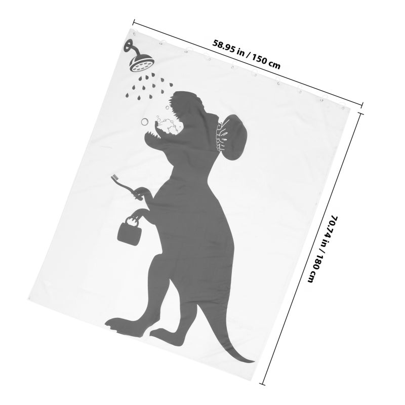 ستارة حمام بتصميم بسيط على شكل حيوان، قطعة واحدة لتزيين الحمام، مقاس 150 × 180 سم - Image 2