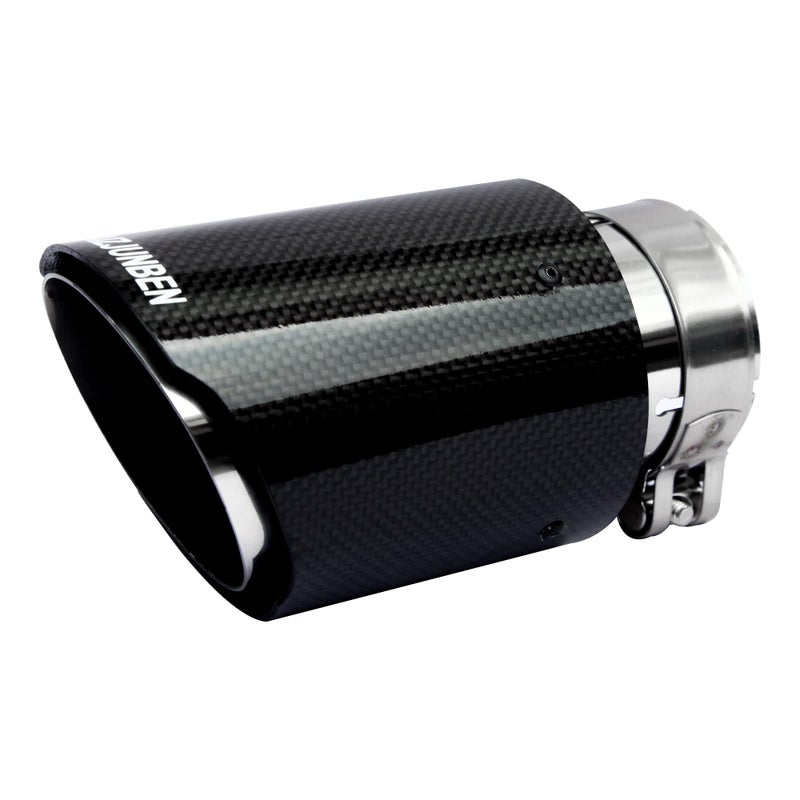 FAIZJUNBEN carbon fiber exhaust tip carbon fiber tail pipe inlet size 63mm25 outlet size 89mm35 carbon fiber muffler suitable for automotive exhaust pipes with a diameter of 6163mm