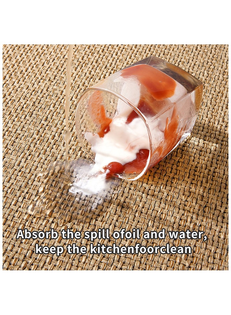 آنا طقم سجادة مضادة للانزلاق من اللينين بحجم 44*75 سم و44*120 سم، قابلة للطي، تمتص المياه ومقاومة للأوساخ. - Image 5