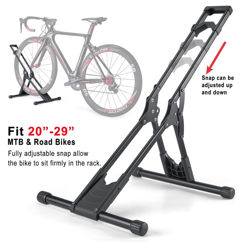 CHEPARK Bike Floor Stand Rack- Indoor Bike Stand for Garage/Home - Bike Storage Bicycle Parking Rack Fit 20”-29” Mountain Road Bikes (1 Bike Rack) - Image 2