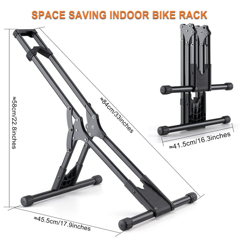 CHEPARK Bike Floor Stand Rack- Indoor Bike Stand for Garage/Home - Bike Storage Bicycle Parking Rack Fit 20”-29” Mountain Road Bikes (1 Bike Rack) - Image 5