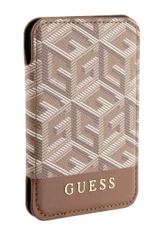 GUESS Magsafe Wallet Cardslot with Stand and Gcube Stripe Design / Secure Card Holder / High-Quality Phone Accessory - Brown  - Image 2