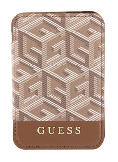 GUESS Magsafe Wallet Cardslot with Stand and Gcube Stripe Design / Secure Card Holder / High-Quality Phone Accessory - Brown  - Image 1