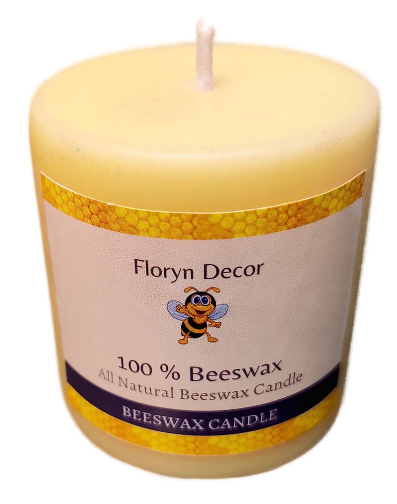 Floryn Decor® Beeswax Pillar Candle | Natural Beeswax Candle | Size 2 by 2 | Jasmine | Set of 6 - Image 4