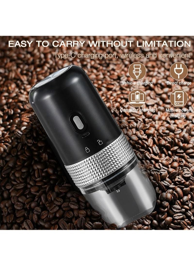 Electric Coffee Grinder, Ceramic Conical Burr Coffee Grinder, Large Capacity Portable Cordless Coffee Bean Grinder, Grind Settings Adjustable, Suitable For Office/Travel
