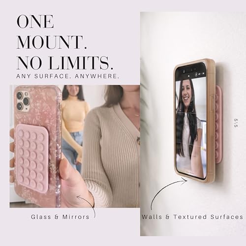 SuckerCharms Reversible Two Sided Phone Mount – Reusable Adhesive for Walls & Suction Cups for Mirrors - Hands Free Filming for Gym, Home, Travel & Content Creators - Stick Your Phone Anywhere - Image 4