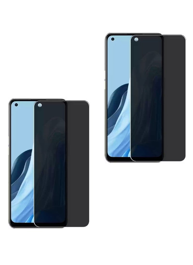Super 2 Pieces Tempered Glass Screen Protector Anti-Spy Privacy  Designed For Oppo Reno7 Full Screen Coverage And Bubble Free - Image 1