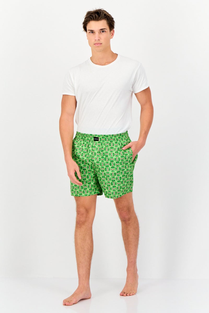 Jack Jones Men All Over Print Boxer, Green - Image 4