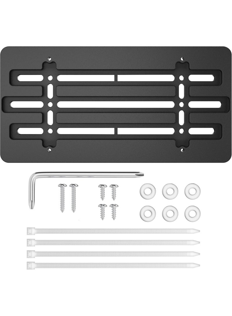 Soofam Front License Plate Bracket Holder, Universal Front Bumper License Plate Mounting Kit, Frame Tag Universal, Car Tag Adapter, for Car Truck Van SUV with 6 Screws and Wrench Kit, Black Easy Mount - Image 1
