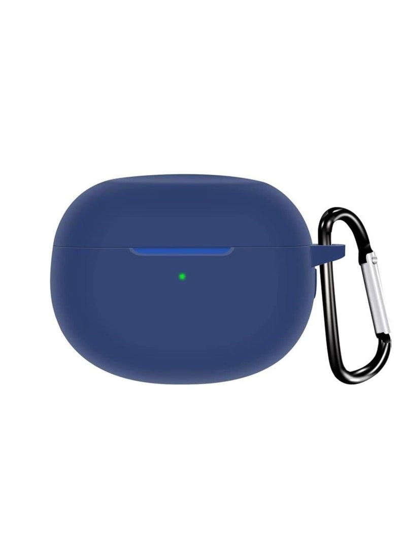 Generic - Realme Buds Air 3 Silicone Protective Portable Case Compatible with Realme Buds Air 3 Headset Body with Hooks (Black) (Blue) - Image 1