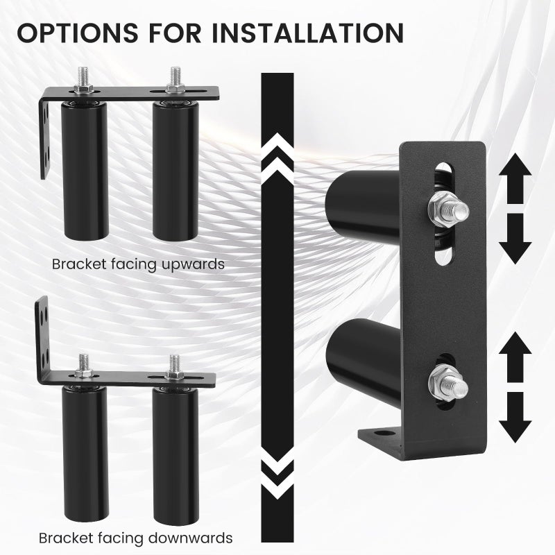 Neiteli 6"Gate Roller Guide,Sliding Gate Hardware with L-Sliding Gate Brackets,Sliding Gate Kit,Universal Adjustable Heavy Duty Sliding Gate Rollers,Rolling Gate Hardware Kit - Image 4