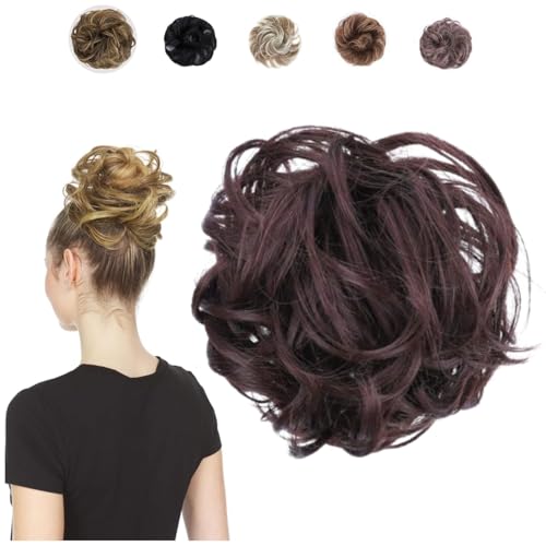 Juvabun Hair Extensions Dark Brown Soft Curly Hair Extensions ClipIn for Natural Volume Quick Updo Styling Hair Bun Maker - Image 2
