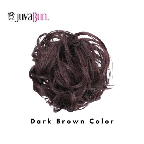 Juvabun Hair Extensions Dark Brown Soft Curly Hair Extensions ClipIn for Natural Volume Quick Updo Styling Hair Bun Maker - Image 5