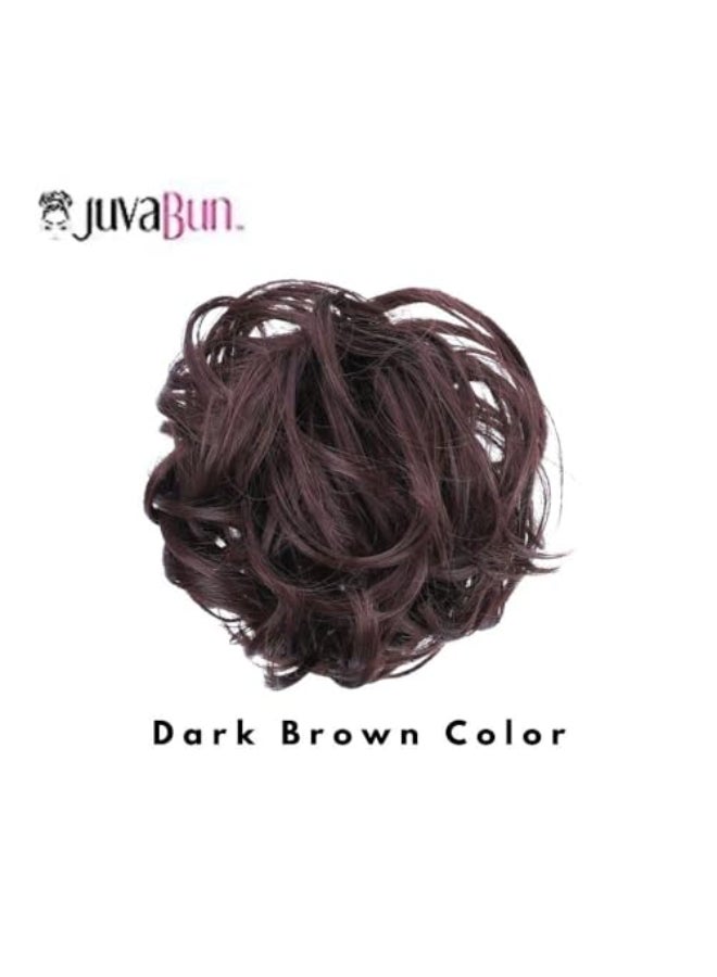 Juvabun Hair Extensions Dark Brown Soft Curly Hair Extensions ClipIn for Natural Volume Quick Updo Styling Hair Bun Maker - Image 4