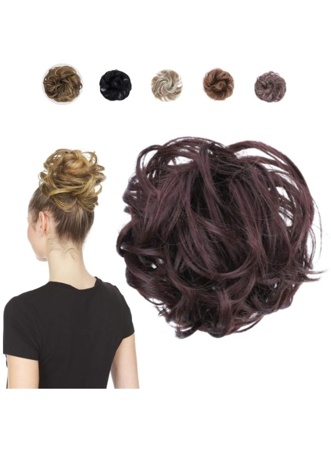 Juvabun Hair Extensions Dark Brown Soft Curly Hair Extensions ClipIn for Natural Volume Quick Updo Styling Hair Bun Maker - Image 3