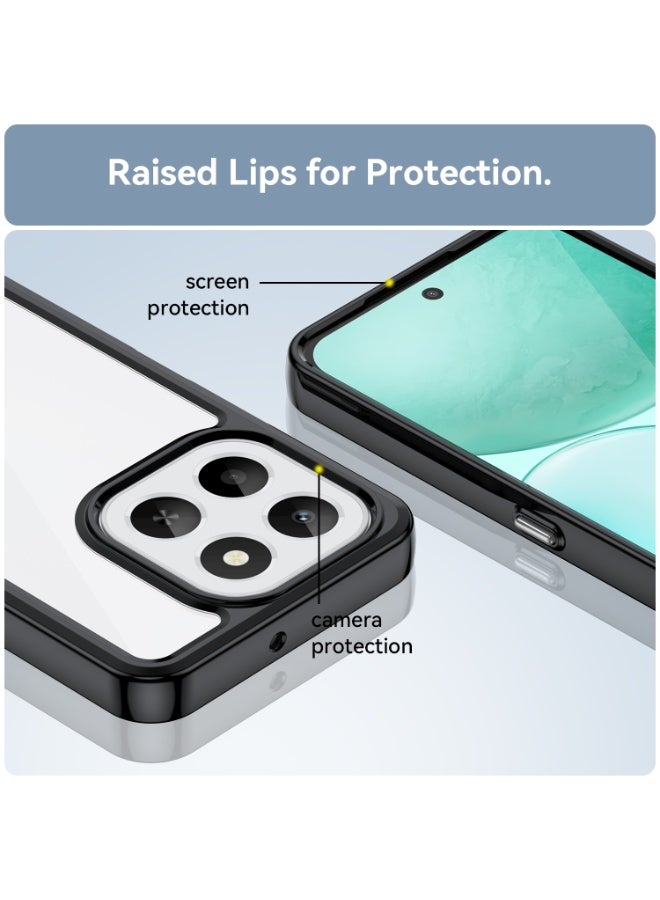 SanHu for Honor X7d 4G/5G Case Cover, High Quality Hard Backplane Soft Border Pure and Bright Comfortable Feel Cell Phone Protective Case for Honor X7d 4G/5G, Black - Image 5