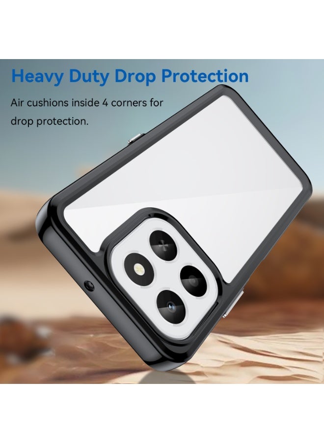 SanHu for Honor X7d 4G/5G Case Cover, High Quality Hard Backplane Soft Border Pure and Bright Comfortable Feel Cell Phone Protective Case for Honor X7d 4G/5G, Black - Image 3