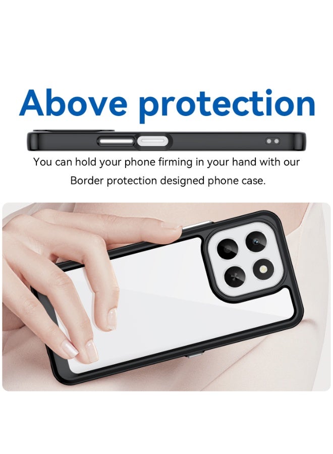 SanHu for Honor X7d 4G/5G Case Cover, High Quality Hard Backplane Soft Border Pure and Bright Comfortable Feel Cell Phone Protective Case for Honor X7d 4G/5G, Black - Image 4