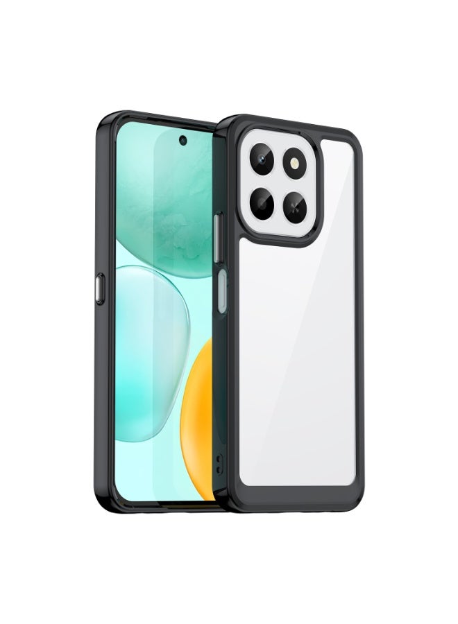 SanHu for Honor X7d 4G/5G Case Cover, High Quality Hard Backplane Soft Border Pure and Bright Comfortable Feel Cell Phone Protective Case for Honor X7d 4G/5G, Black - Image 1