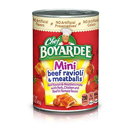 Chef Boyardee Mini Beef Ravioli and Meatballs 15 Oz Can - Image 1