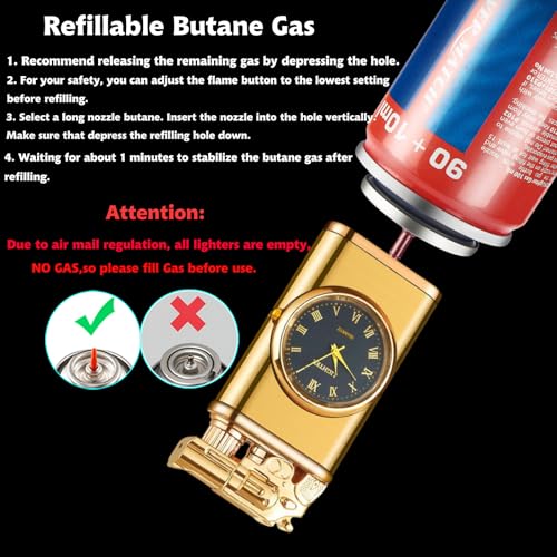 XQBBIDM Magic Dragon Dual Flame Windproof Lighter - Adjustable Flame, Refillable Butane Gas for Men, Women, Outdoor Candle - Black - Image 4