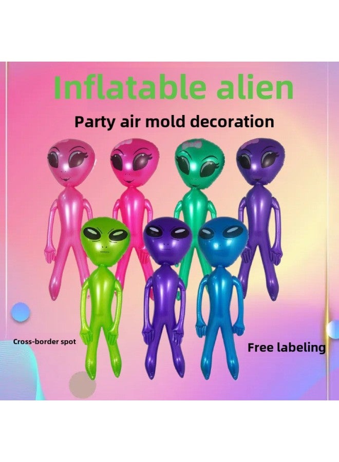 Loquat Product Inflatable Alien Toy Large Kids Cartoon Air Model  Toy Bar Party Decorations-Color:Alien Bow-women's Purple 125cm - Image 2