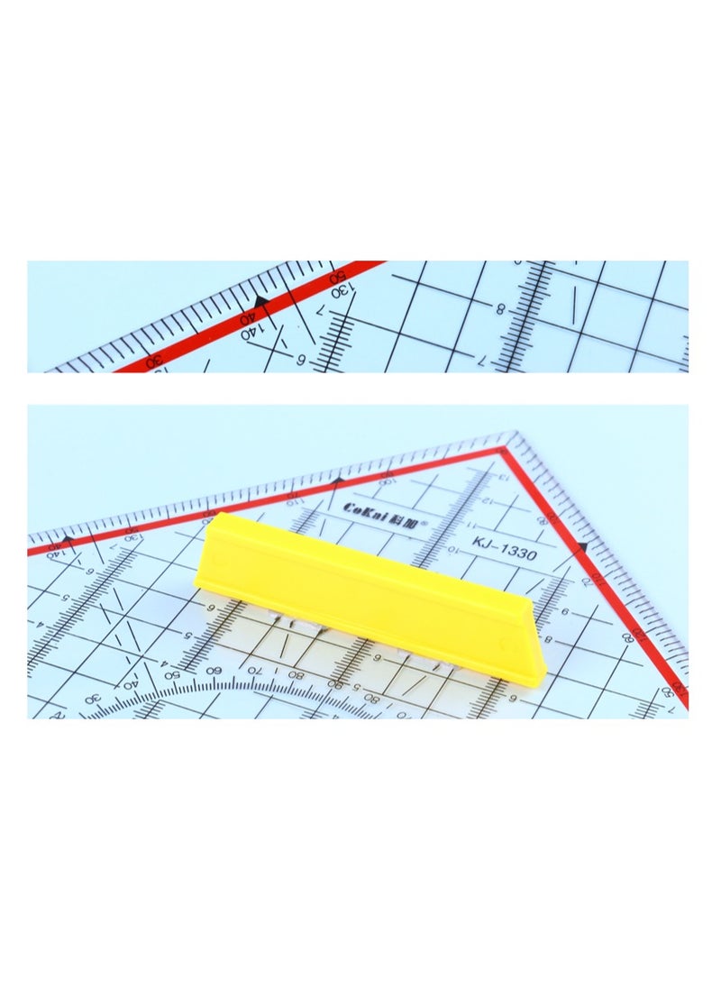 cokai - Cokai Transparent multipurpose triangle with handle professional drawing - 35cm - No:KJ1335 - Image 1