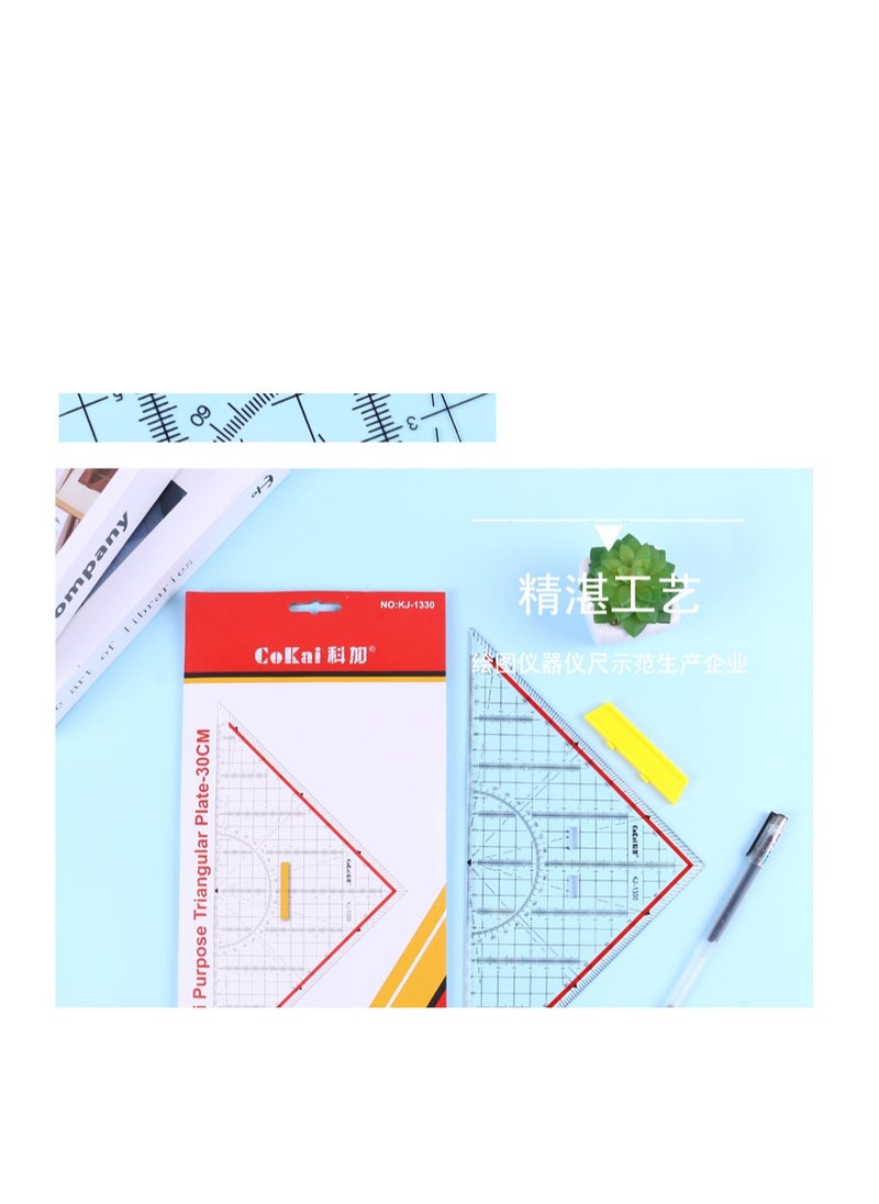 cokai Cokai Transparent multipurpose triangle with handle professional drawing - 35cm - No:KJ1335  - Image 5