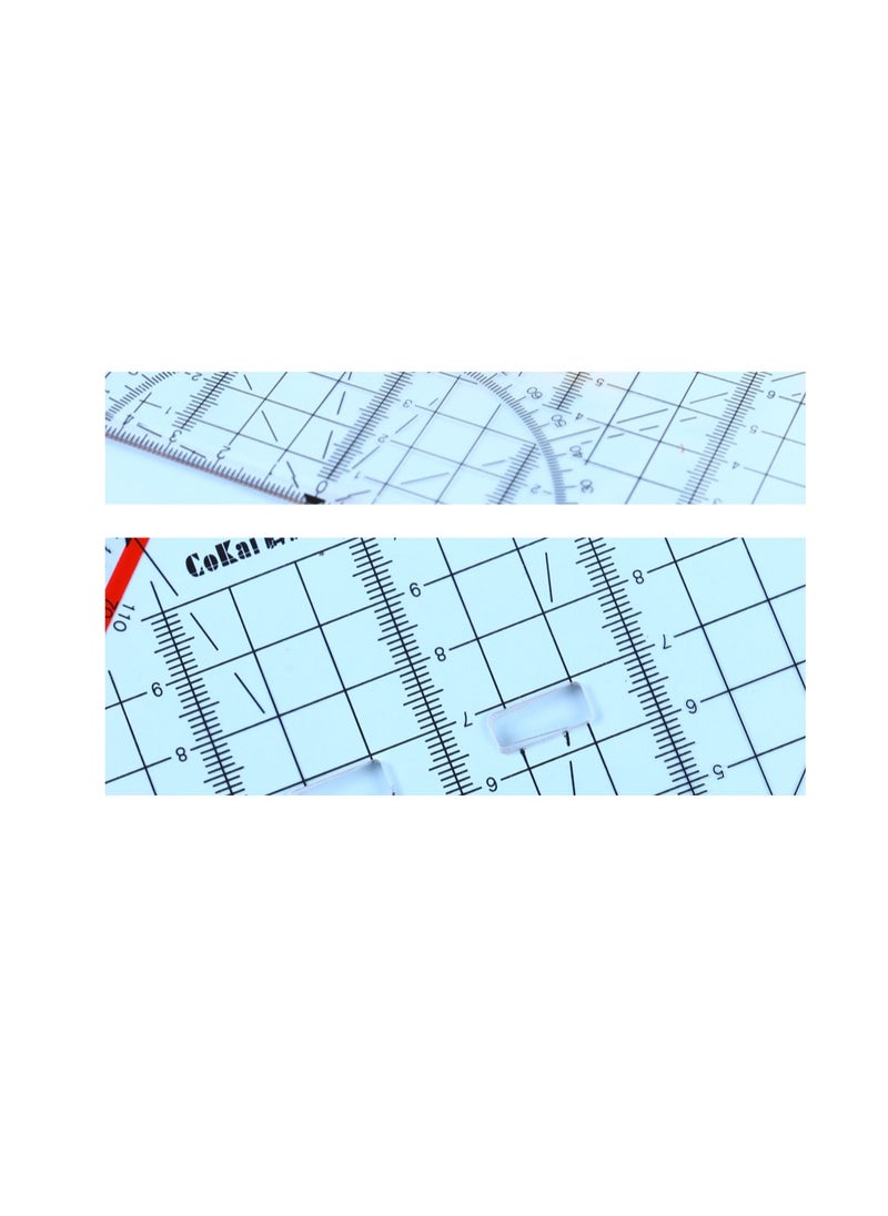 cokai - Cokai Transparent multipurpose triangle with handle professional drawing - 35cm - No:KJ1335 - Image 1